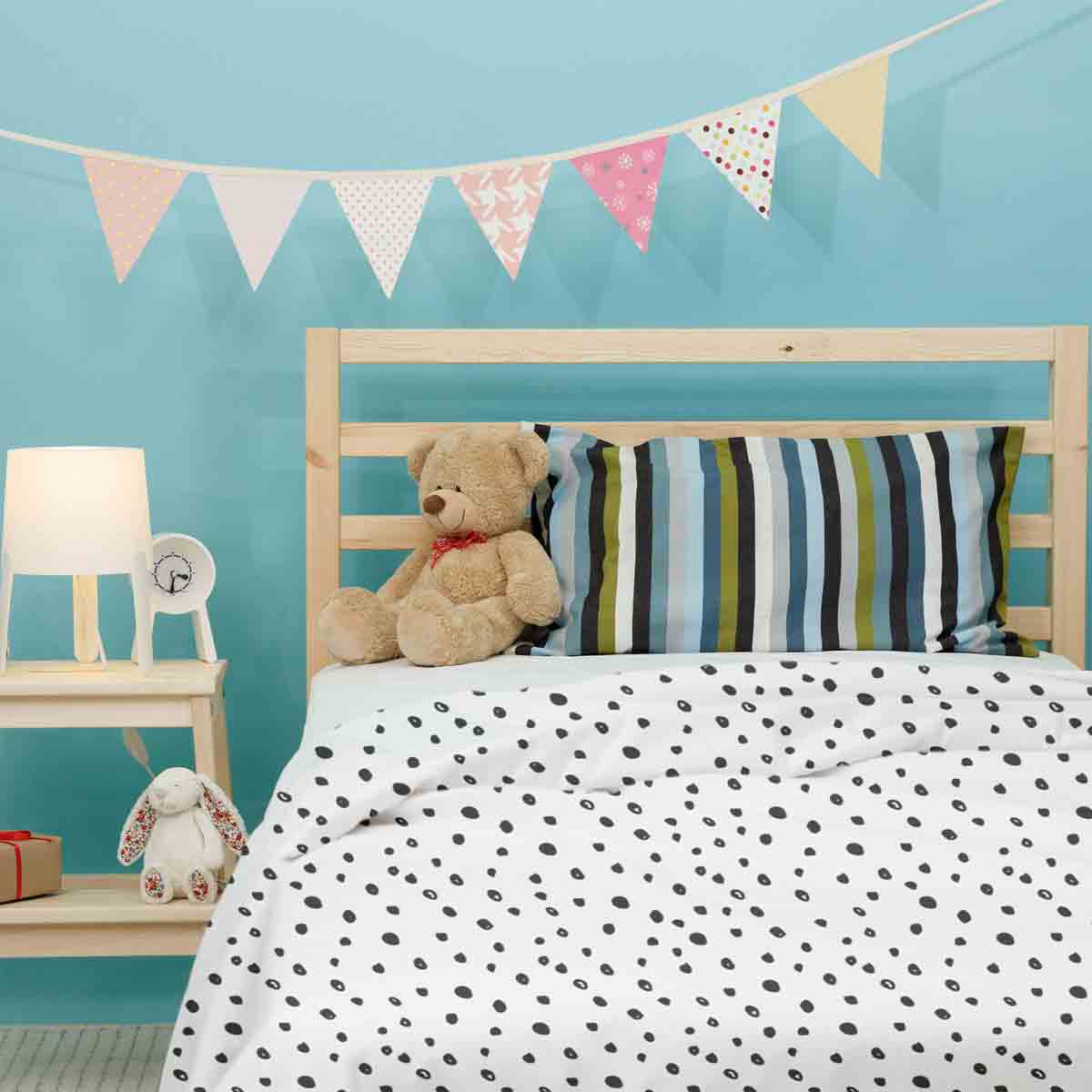 Original Therapiedecke - Baumwoll Bettwäsche Set Weiß mit vielen kleinen Punkten