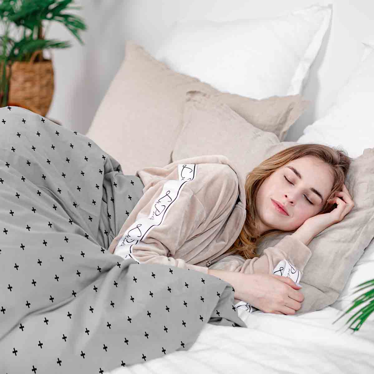 Original Therapiedecke - Baumwoll Bettwäsche Set mit schwarzen Kreuzen