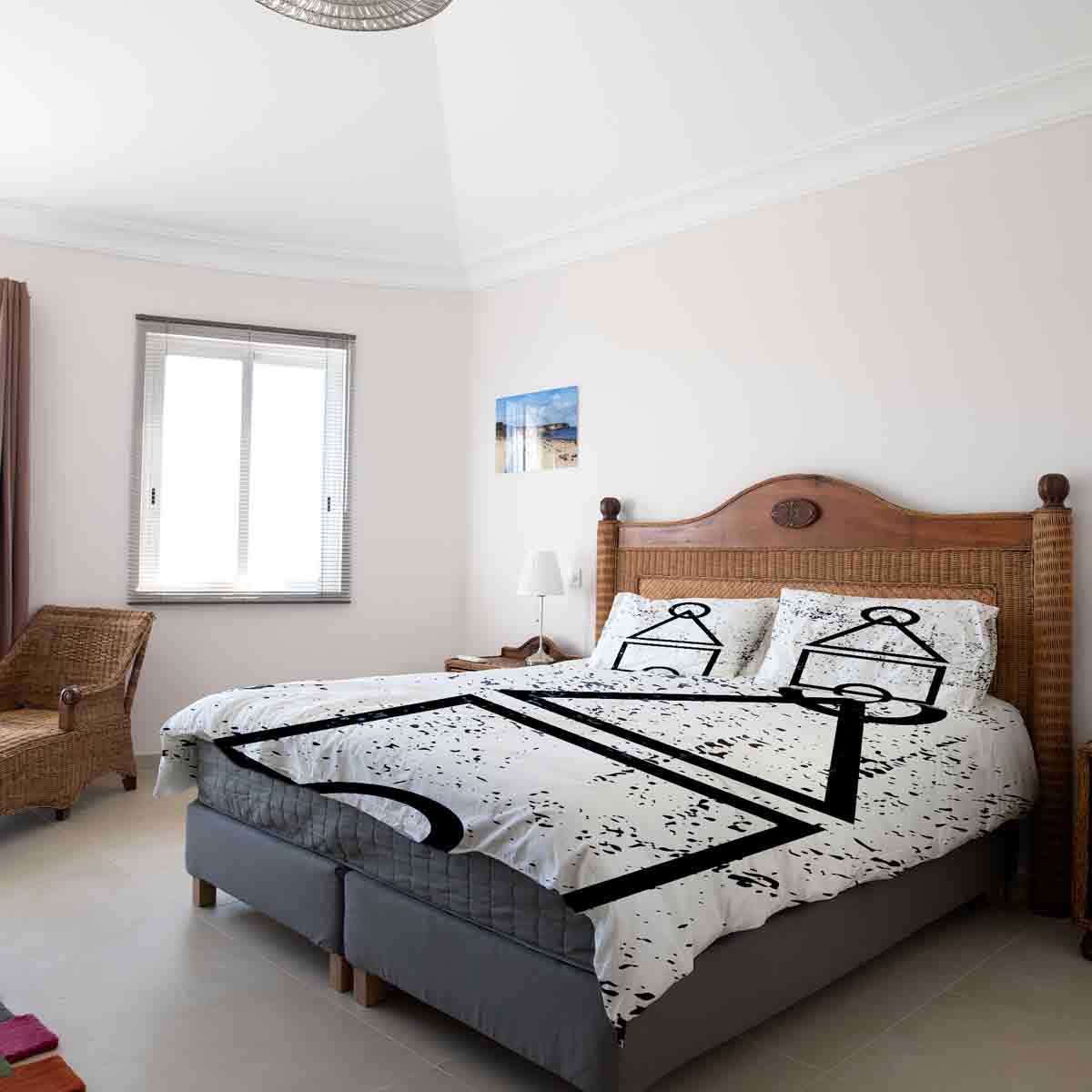 Original Therapiedecke - Baumwoll Bettwäsche Set Weiß Dalgona Formen