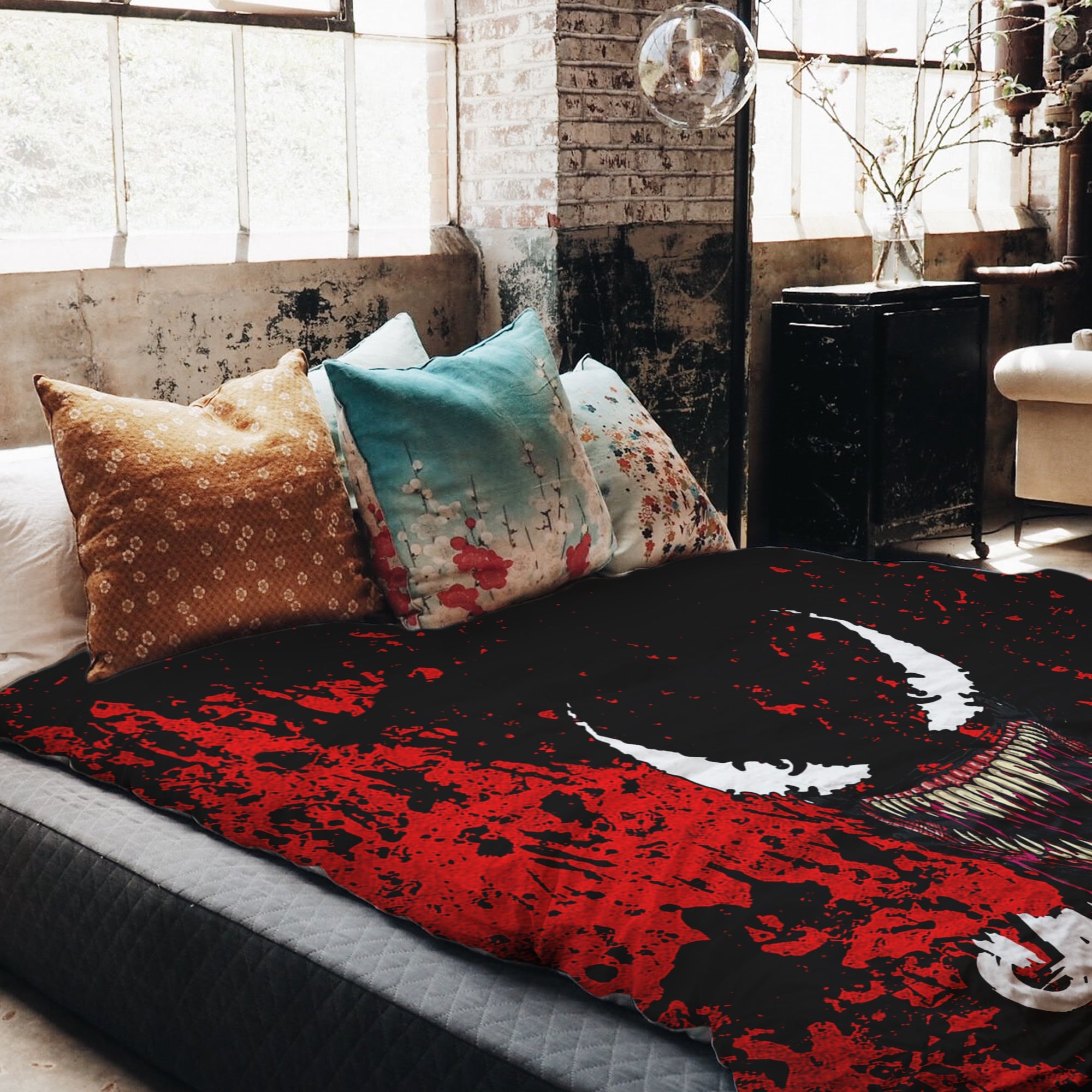 Original Therapiedecke - Baumwoll Bettwäsche Set Schwarz Jokergesicht