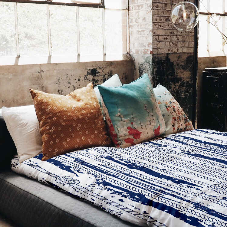 Original Therapiedecke - Baumwoll Bettwäsche Set gestreiftes Muster