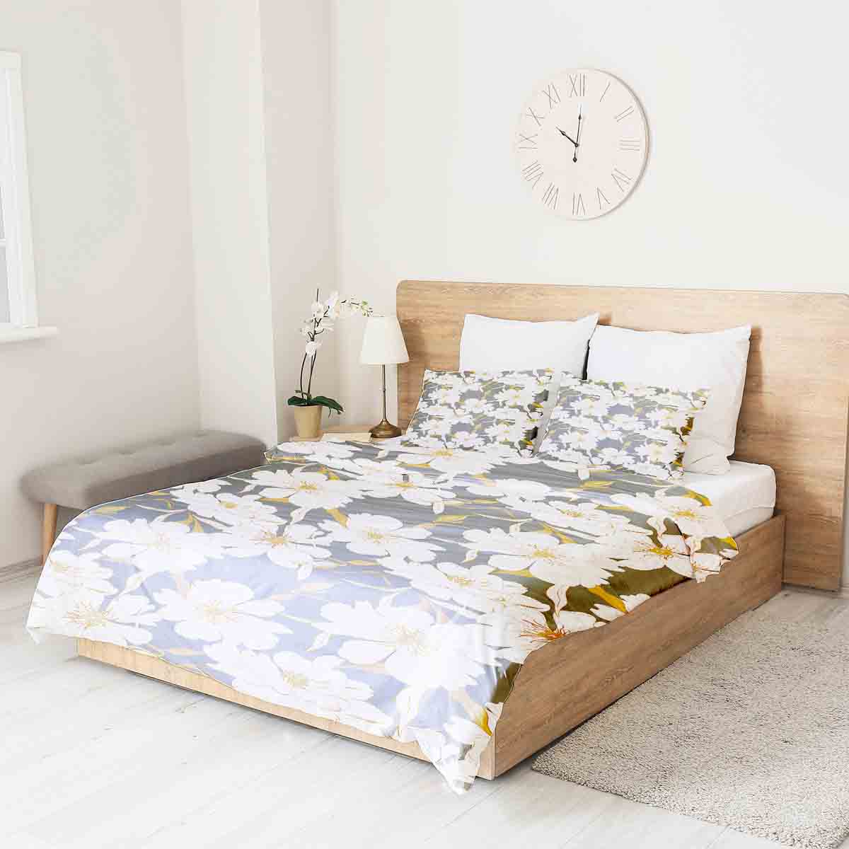 Original Therapiedecke - Baumwoll Bettwäsche Set mit rosa Aster Blumen