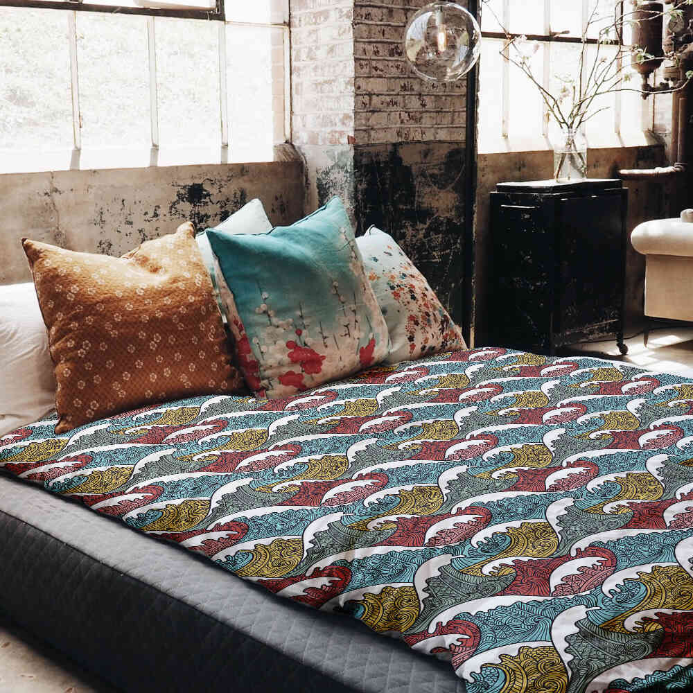 Original Therapiedecke - Baumwollbezug bunte Wellenbrecher