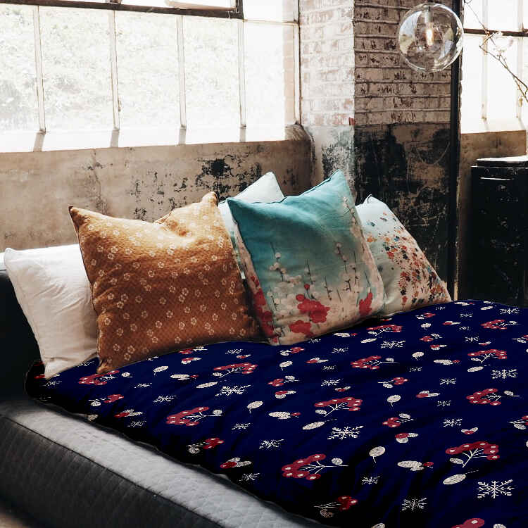 Original Therapiedecke - Baumwoll Bettwäsche Set Blau Johannisbeere