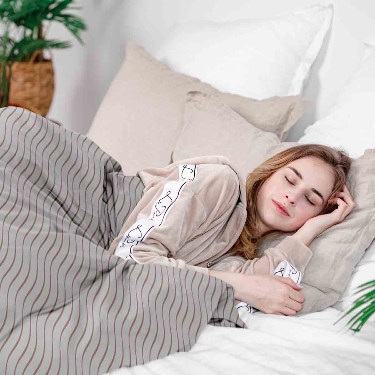 Original Therapiedecke - Baumwoll Bettwäsche Set rosa Wellen