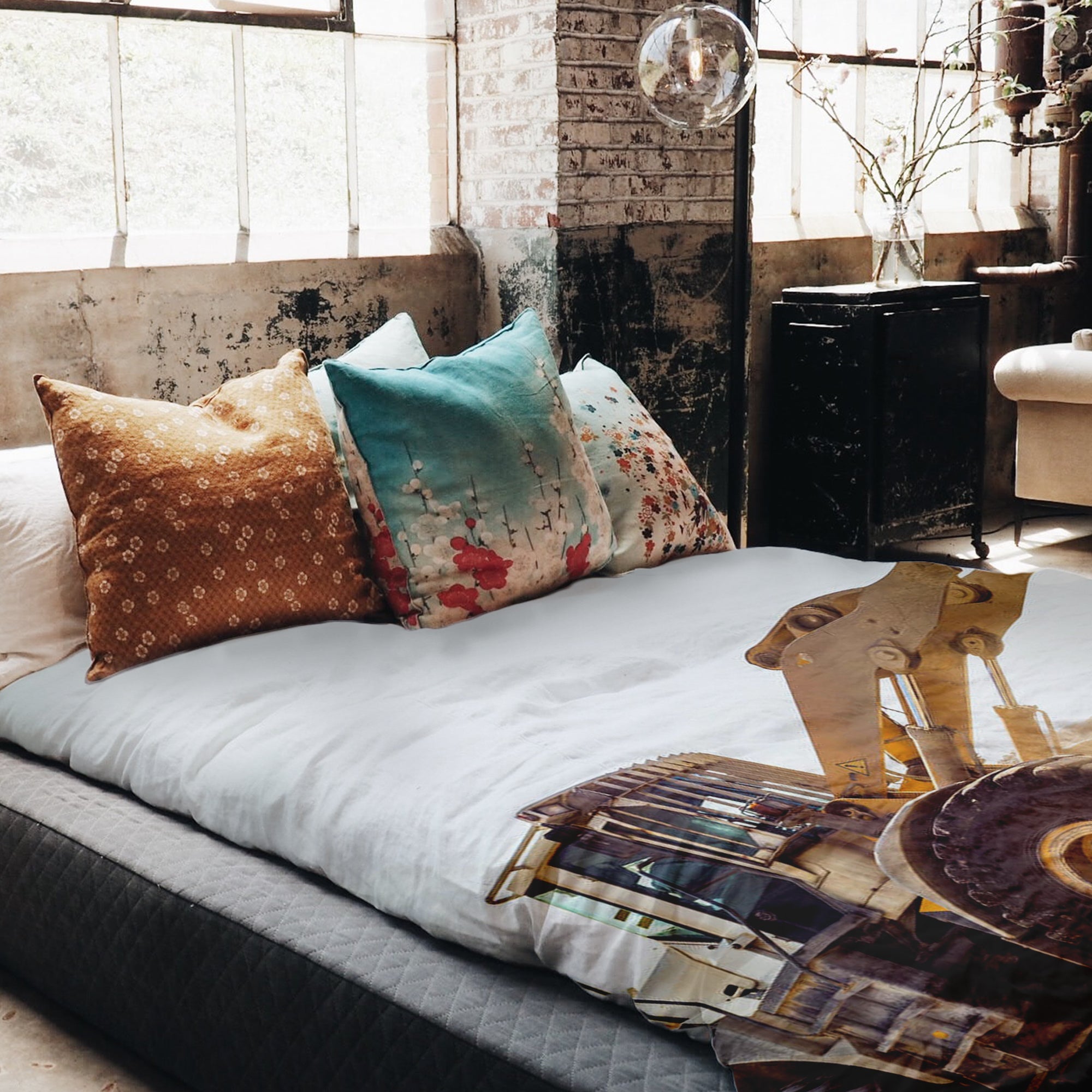 Original Therapiedecke - Baumwoll Bettwäsche Set Traktor am Berg