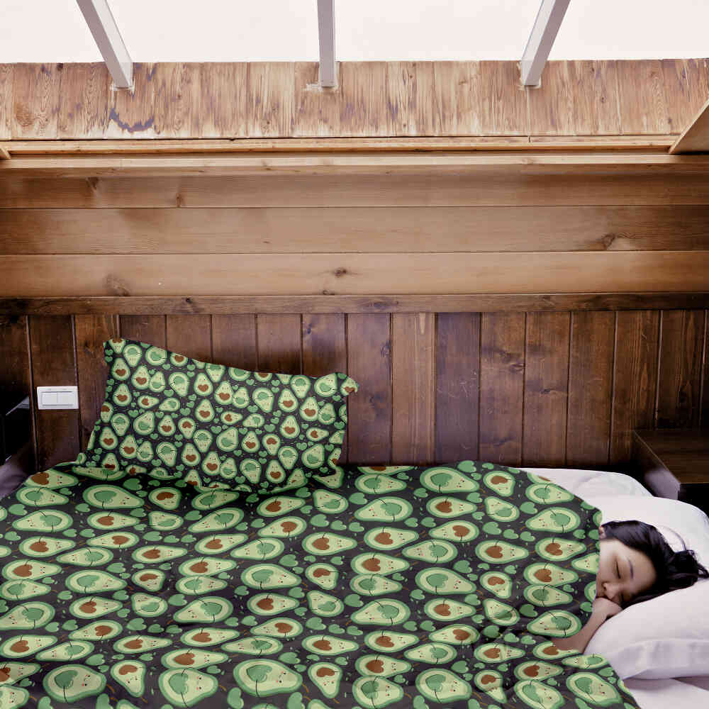 Original Therapiedecke - Baumwoll Bettwäsche Set Grüne Avocados