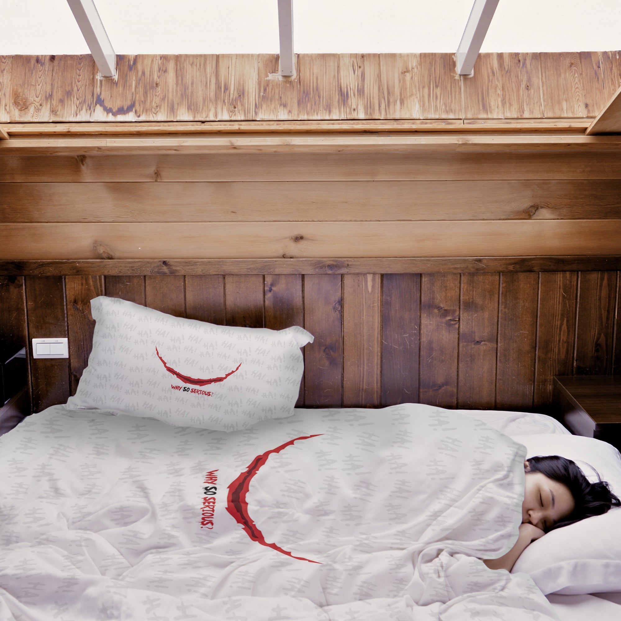 Original Therapiedecke - Baumwoll Bettwäsche Set Weiß Why so serious?