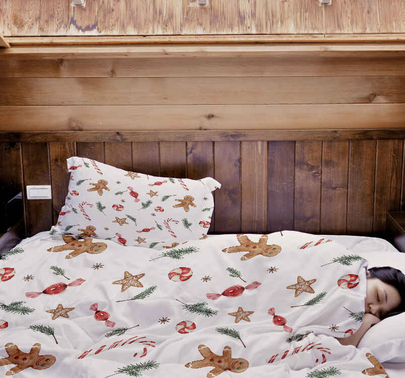 Original Therapiedecke - Baumwoll Bettwäsche Set weiße Weihnachtszeit