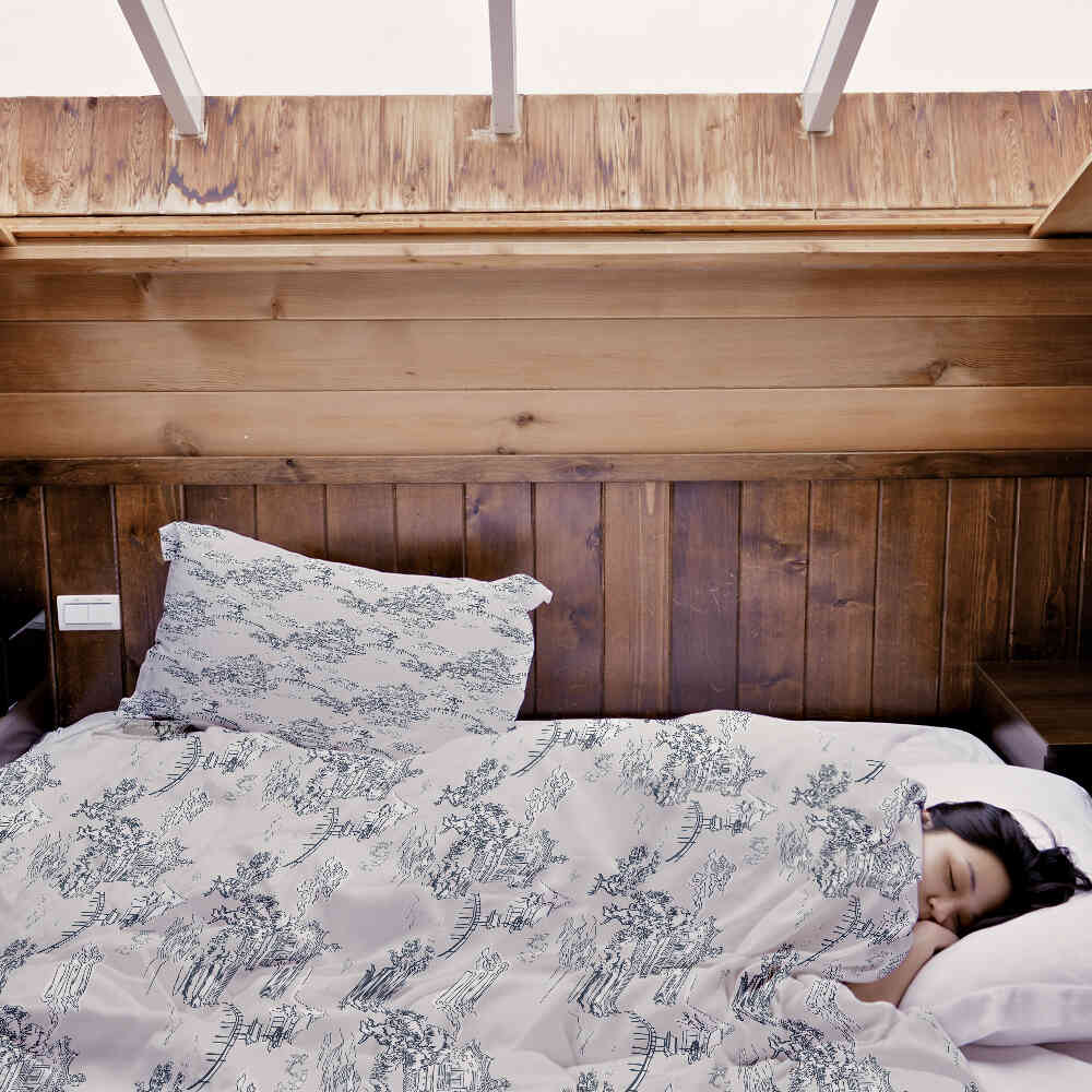 Original Therapiedecke - Baumwoll Bettwäsche Set Grau chinesische Mauer