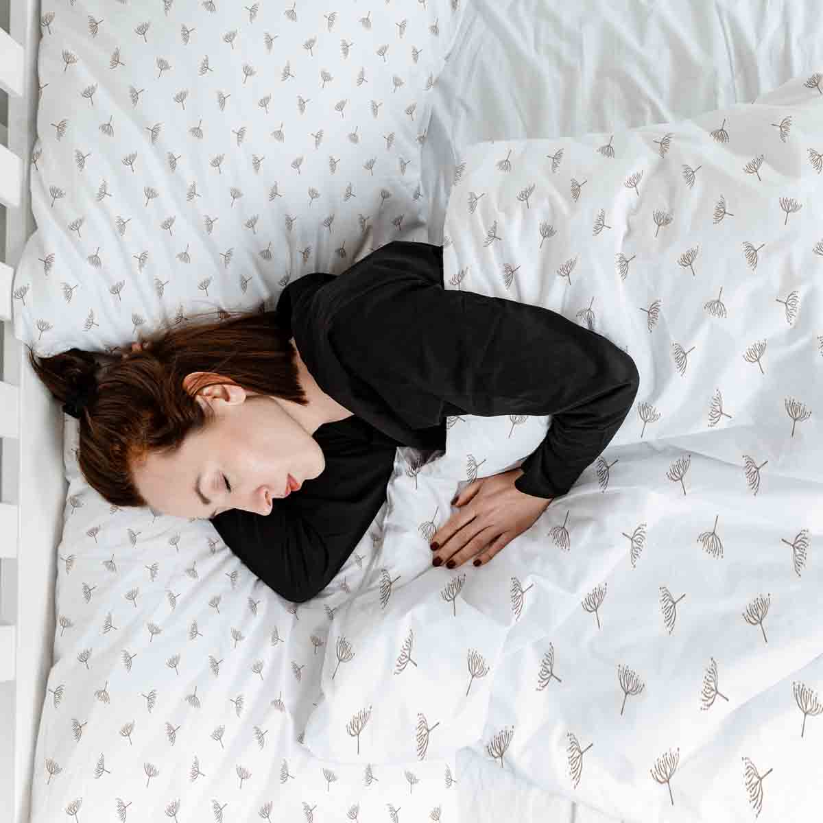 Original Therapiedecke - Baumwoll Bettwäsche Set Weiß mit kleinen Mistelzweigen