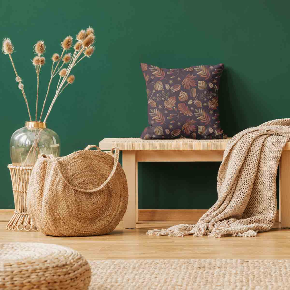 Gesundheitskissen braune Herbstblätter