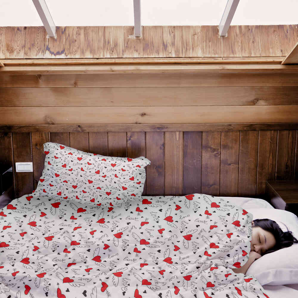 Original Therapiedecke - Baumwoll Bettwäsche Set Liebe verleiht Flügel