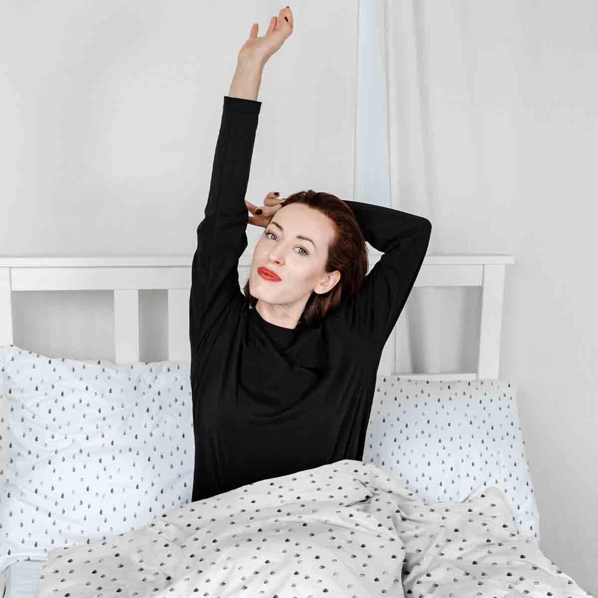 Original Therapiedecke - Baumwoll Bettwäsche Set Weiß mit grauen Tropfen