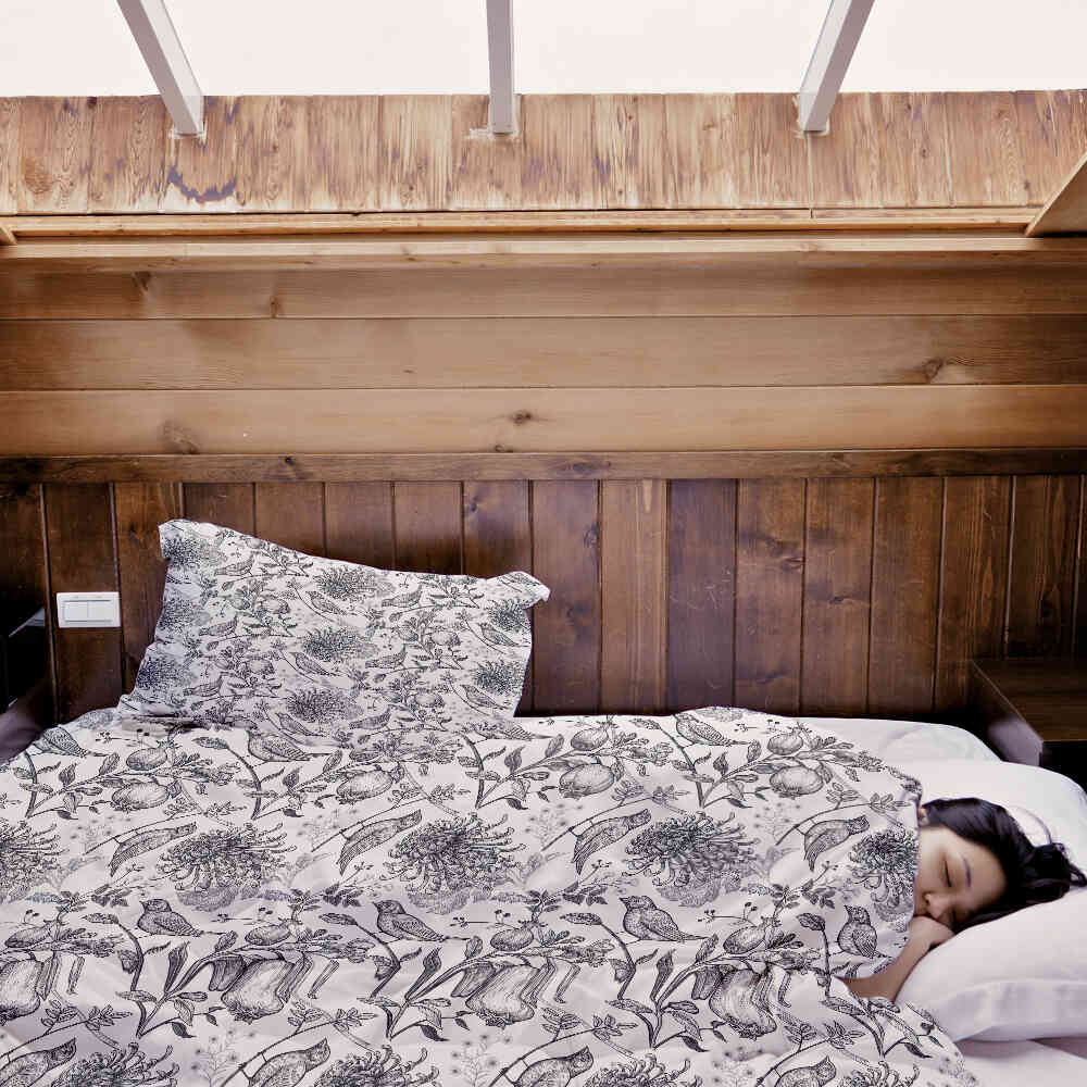 Original Therapiedecke - Baumwoll Bettwäsche Set Grau Frühling