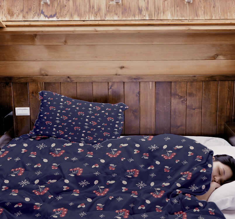 Original Therapiedecke - Baumwoll Bettwäsche Set Blau Johannisbeere