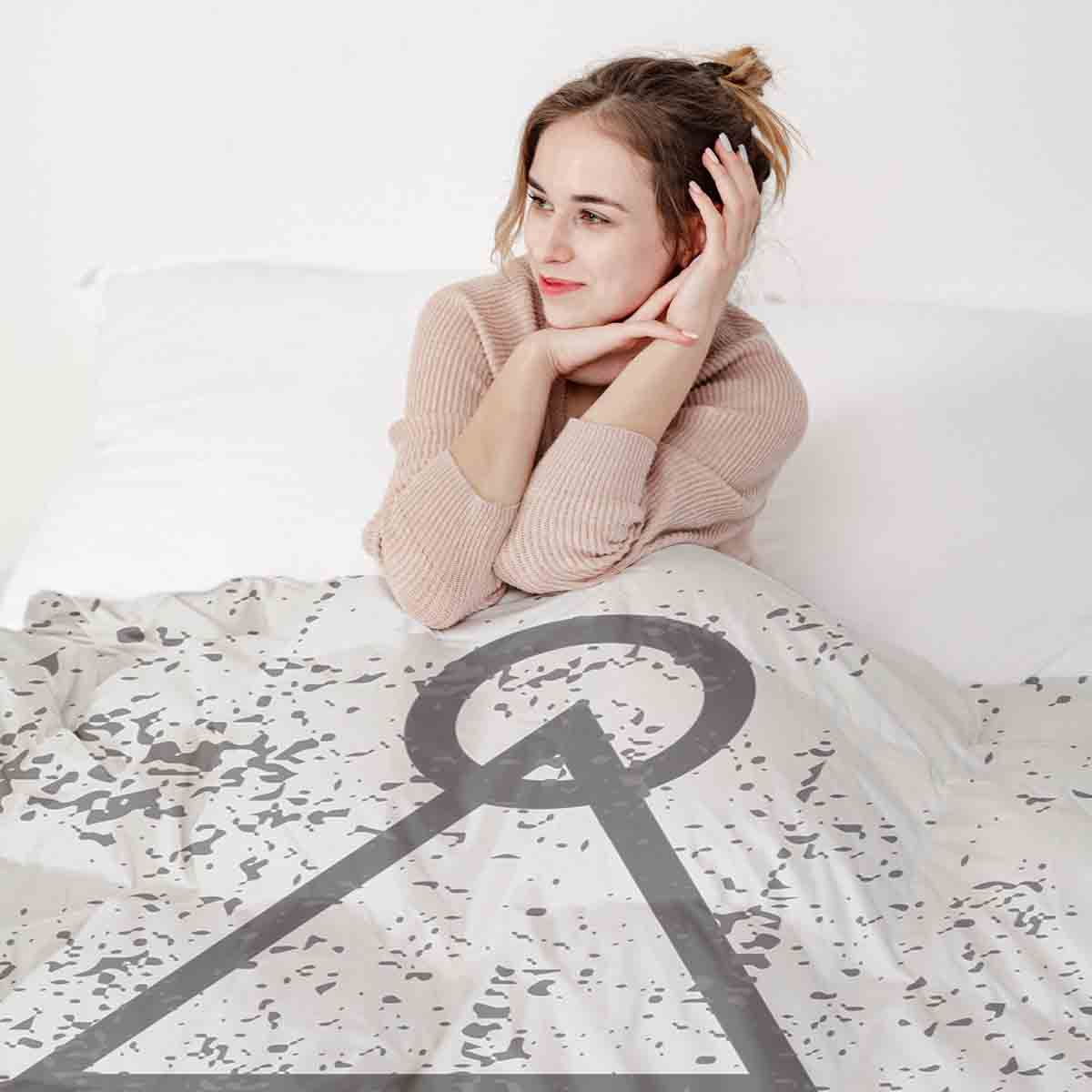 Original Therapiedecke - Baumwoll Bettwäsche Set Weiß Dalgona Formen