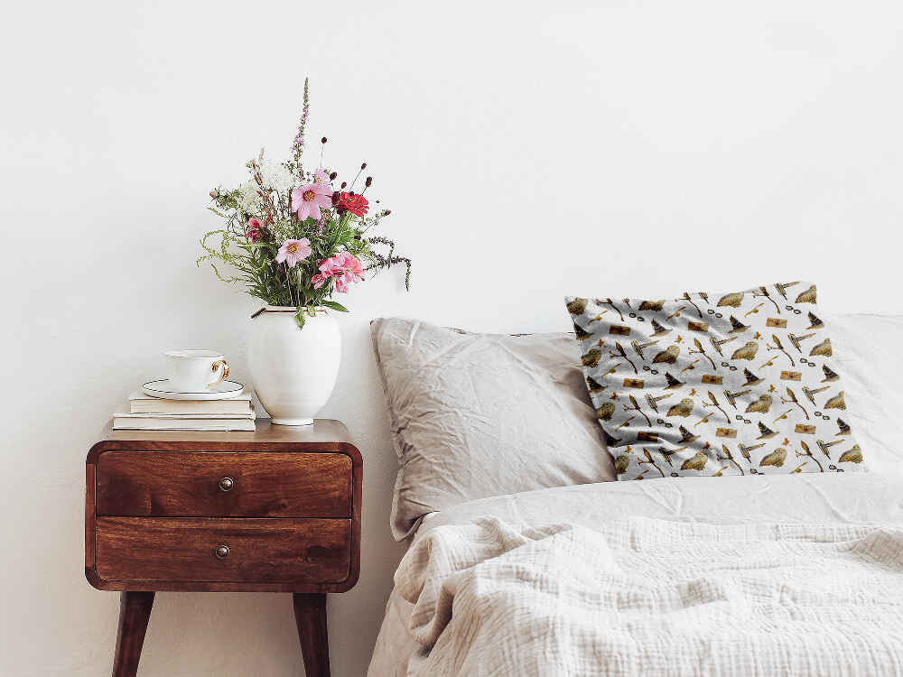 Gesundheitskissen Weiß mit Eulen