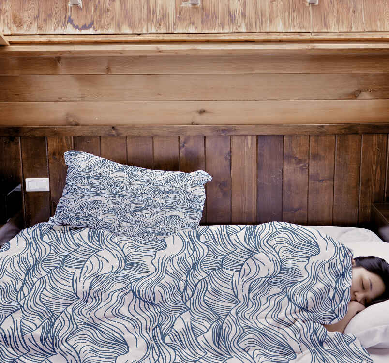 Original Therapiedecke - Baumwoll Bettwäsche Set Wellen in Blau