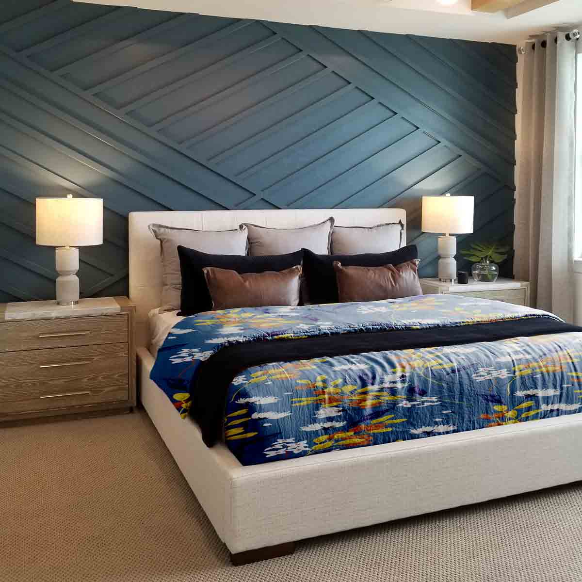 Original Therapiedecke - Baumwoll Bettwäsche Set Blau mit Blumenstrauß