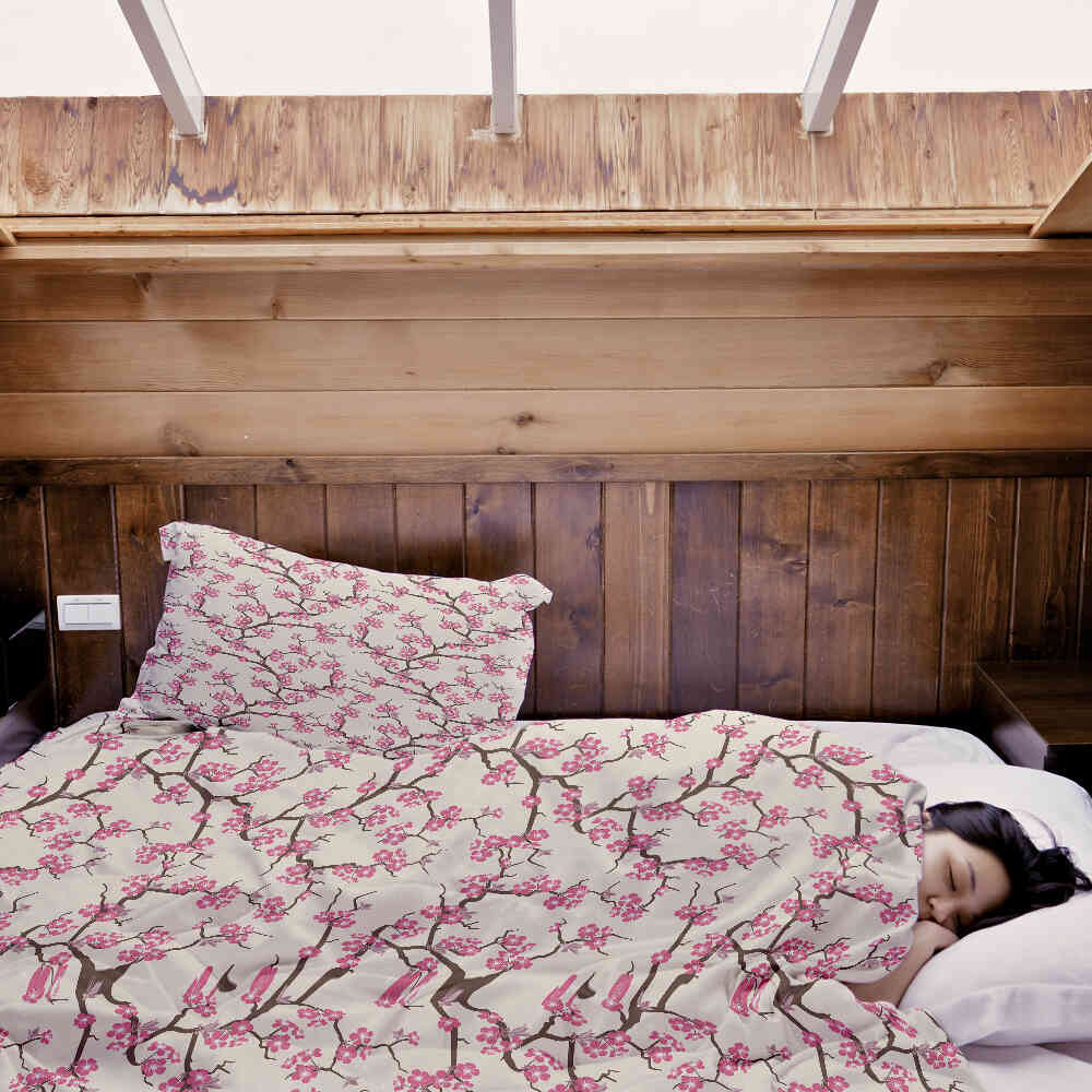 Original Therapiedecke - Baumwoll Bettwäsche Set japanische Kirschblüte