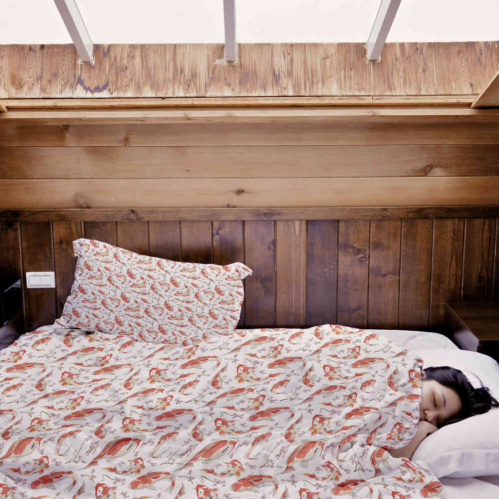 Original Therapiedecke - Baumwoll Bettwäsche Set Karpfen Orange