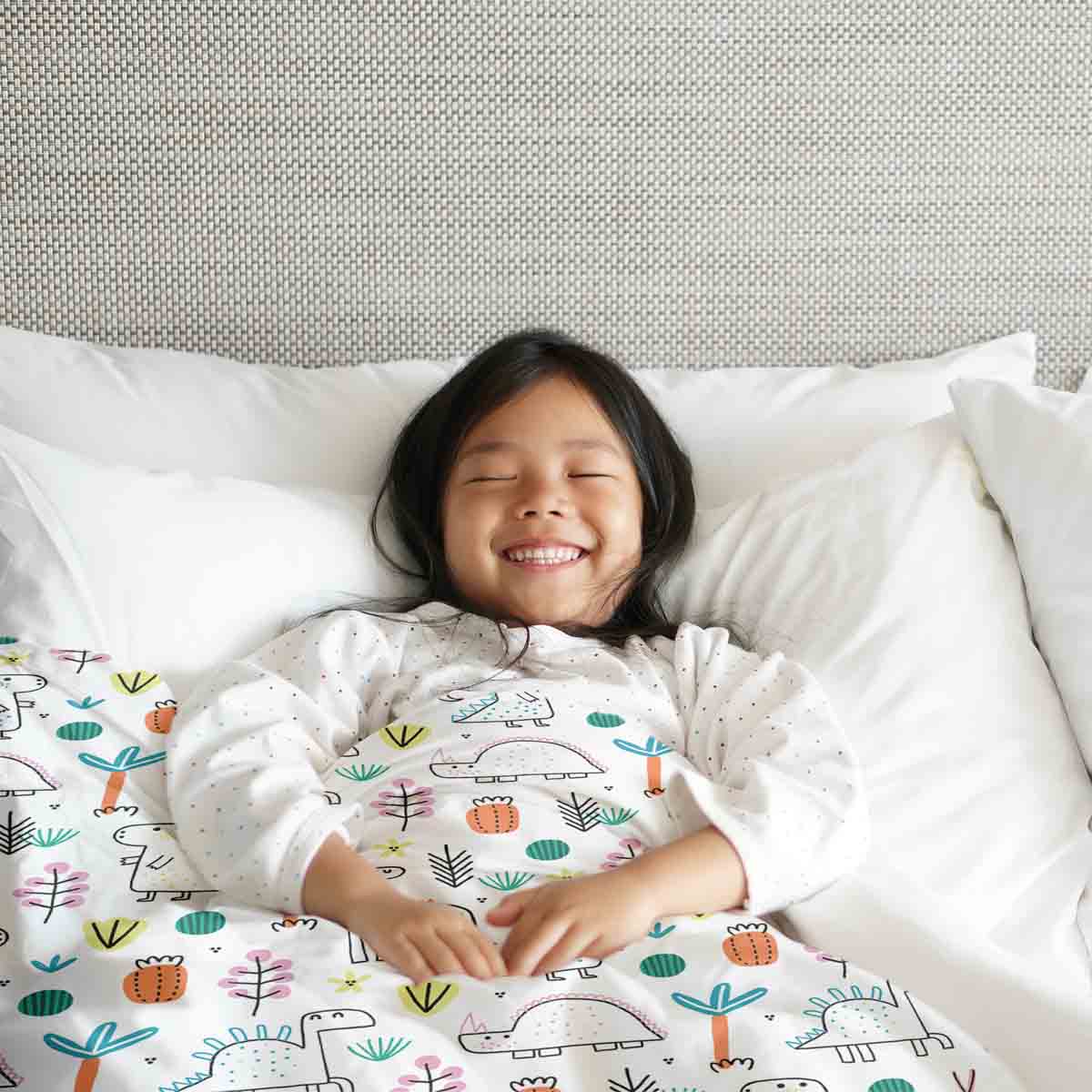 Original Therapiedecke - Baumwoll Bettwäsche Set mit bunten Dinos