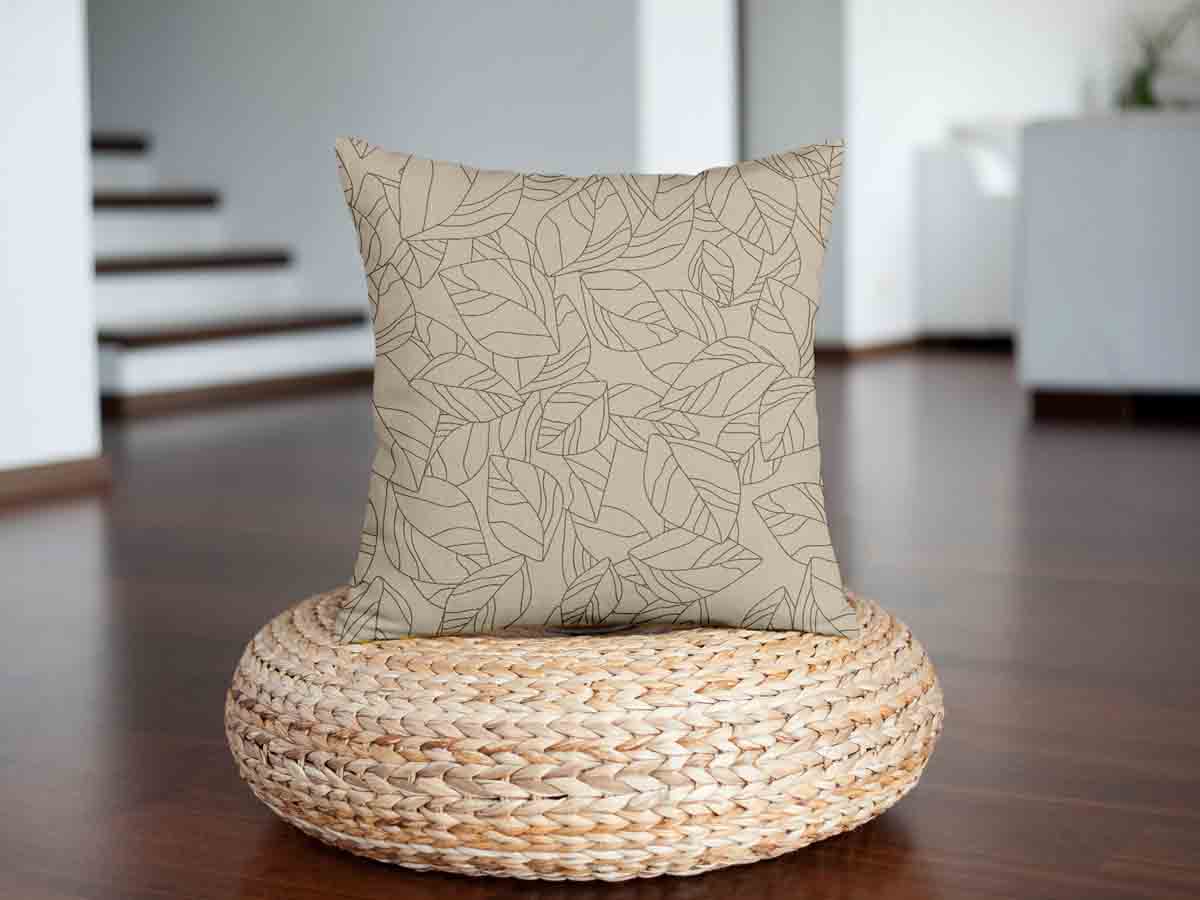 Gesundheitskissen Beige mit Blattform Schwarz