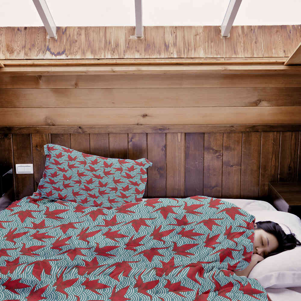 Original Therapiedecke - Baumwollbezug Rot Origami