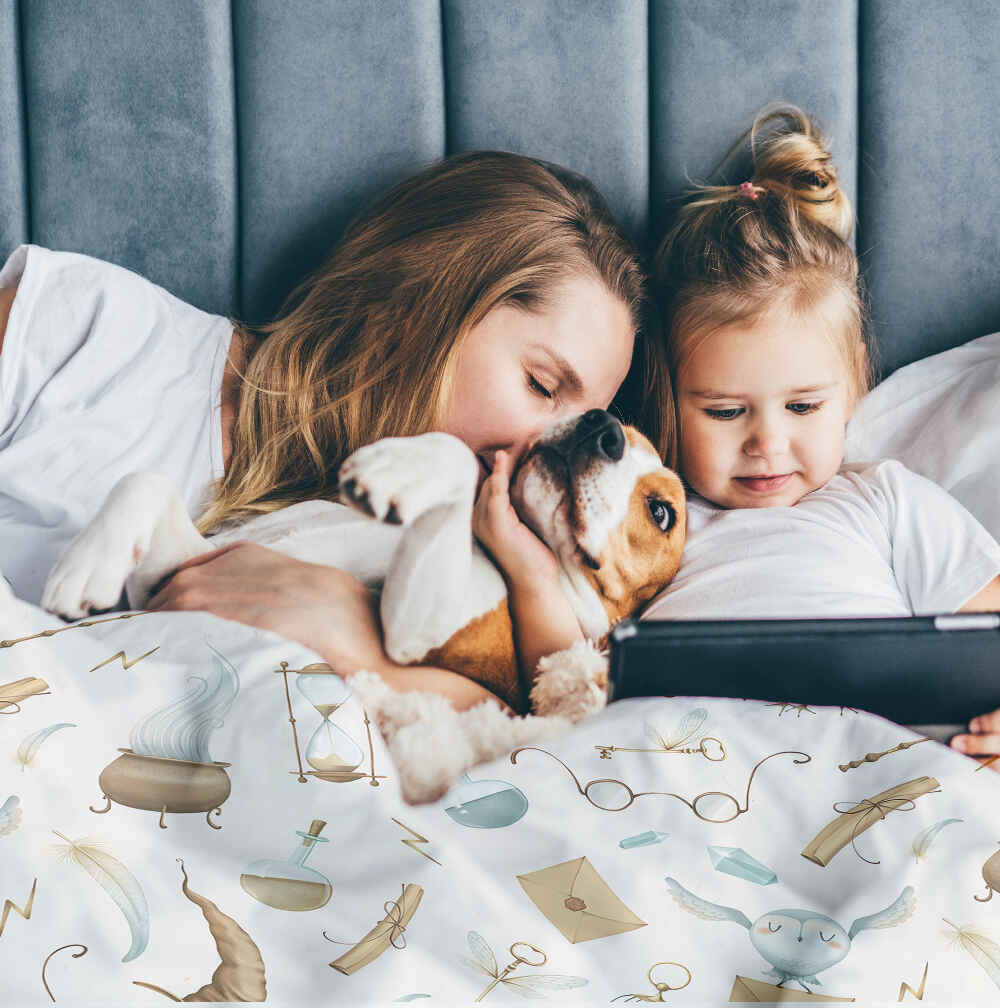 Original Therapiedecke - Baumwollbezug Weiß Magische Dinge
