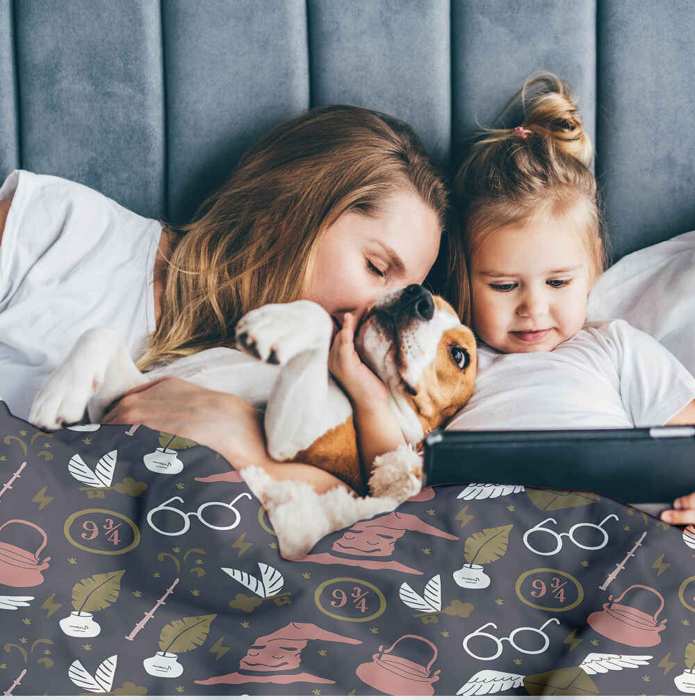 Original Therapiedecke - Baumwoll Bettwäsche Set Schwarz Zauberei