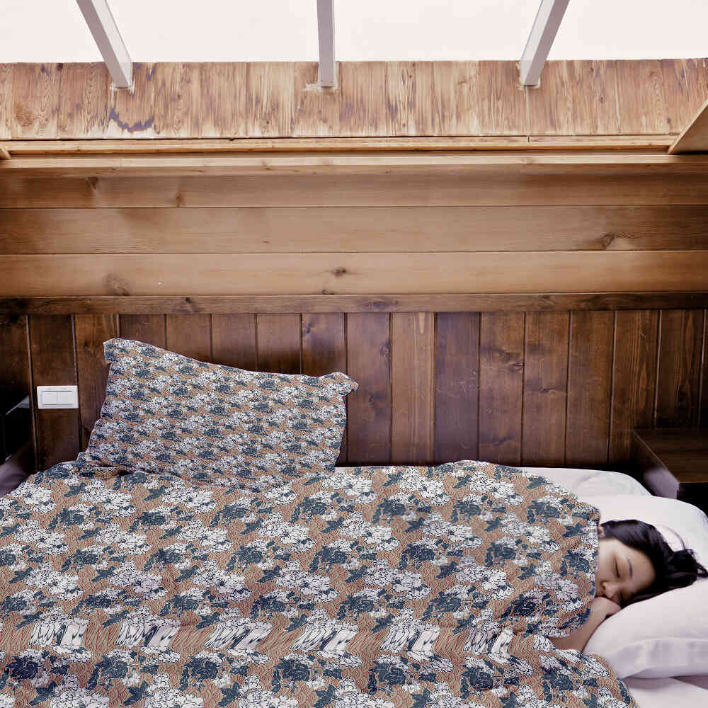 Original Therapiedecke - Baumwoll Bettwäsche Set mit Blüten