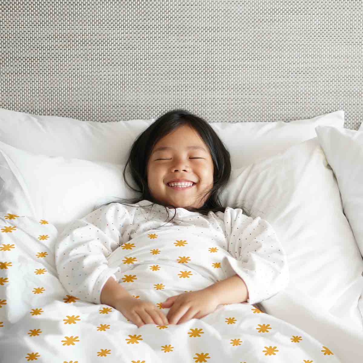 Original Therapiedecke - Baumwoll Bettwäsche Set gelbe Blumen