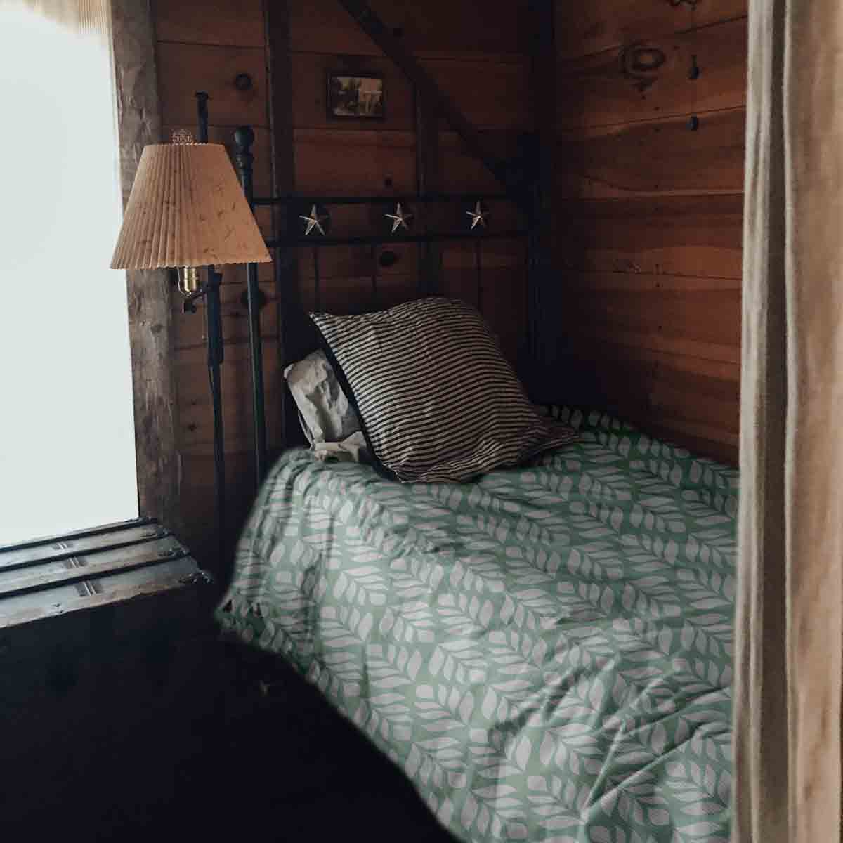 Original Therapiedecke - Baumwoll Bettwäsche Set Grün mit Tannen