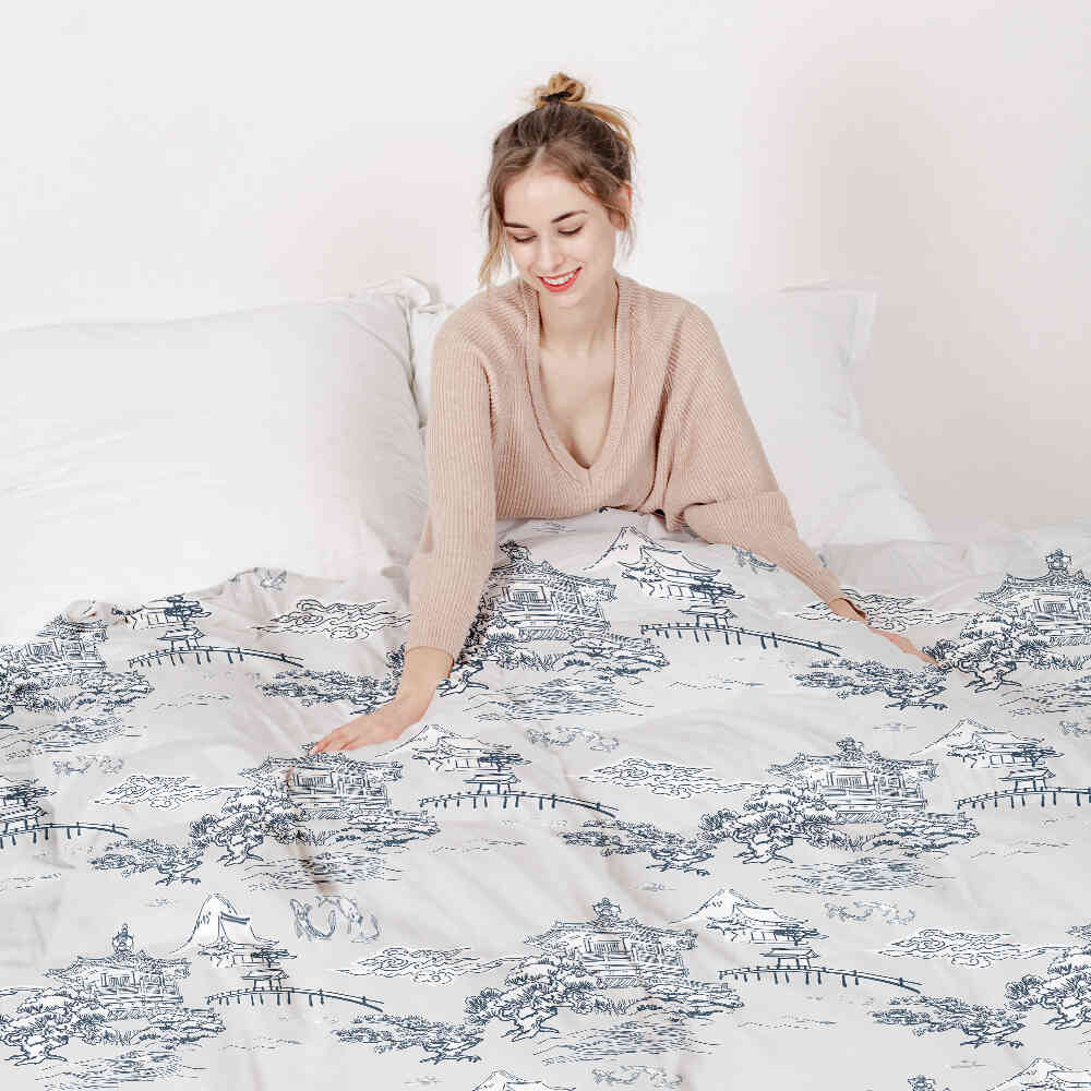 Original Therapiedecke - Baumwoll Bettwäsche Set Grau chinesische Mauer