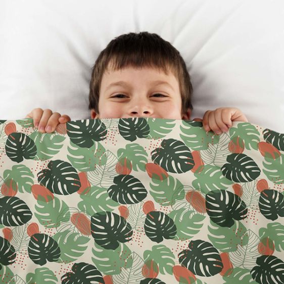 Original Therapiedecke - Baumwollbezug Helle Monstera