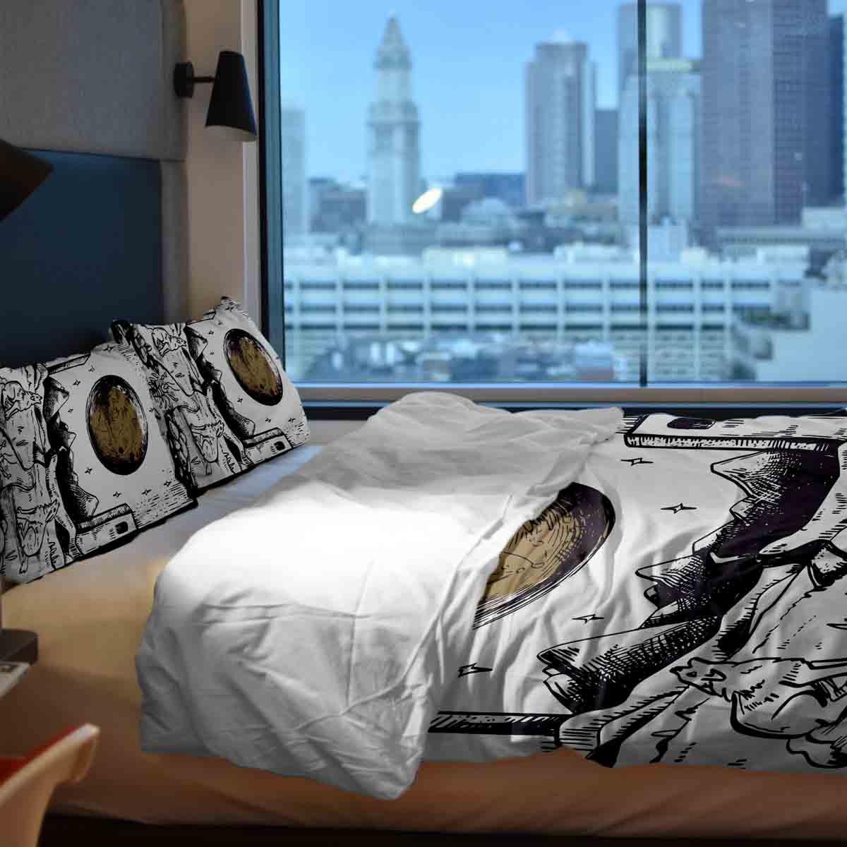 Original Therapiedecke - Baumwoll Bettwäsche Set Wolf und Mond