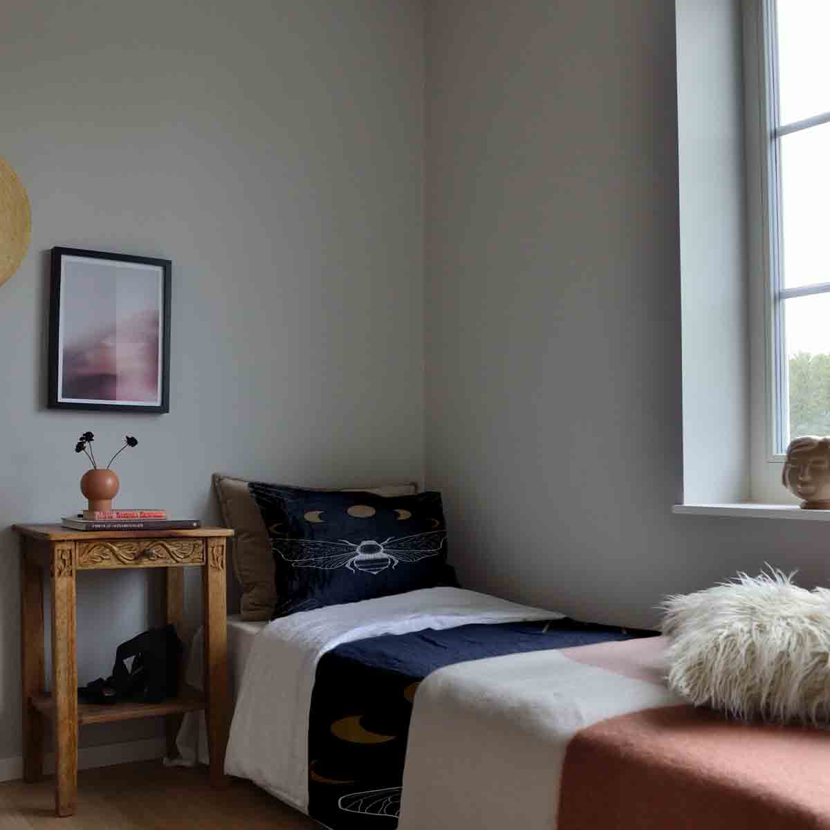 Original Therapiedecke - Baumwoll Bettwäsche Set Schwarz mit Motte