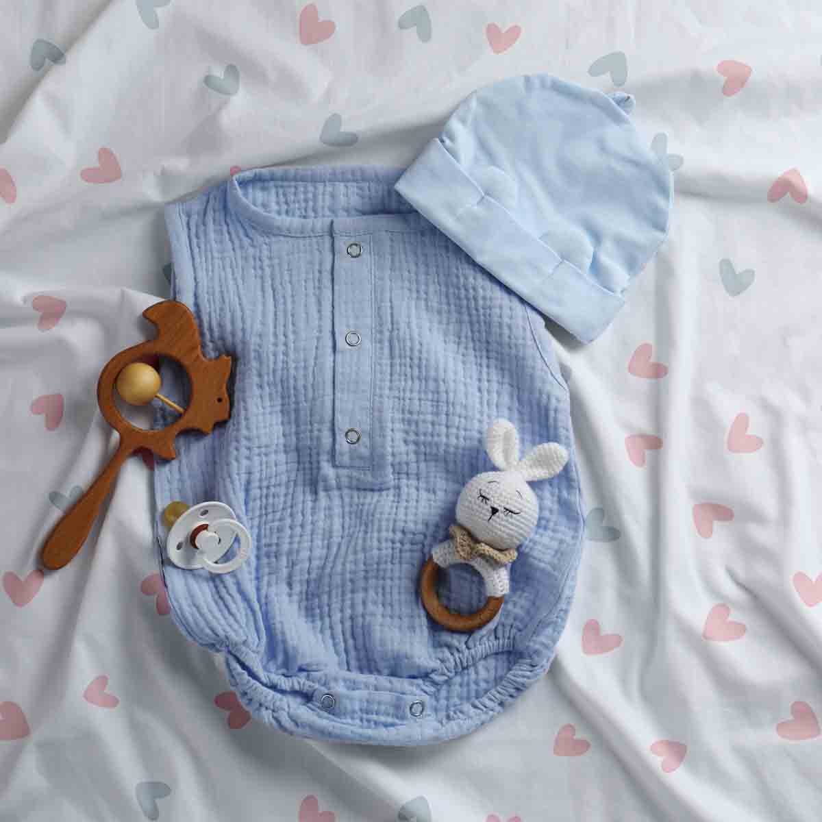 Original Therapiedecke - Baumwoll Bettwäsche Set Weiß mit kleinen Herzchen