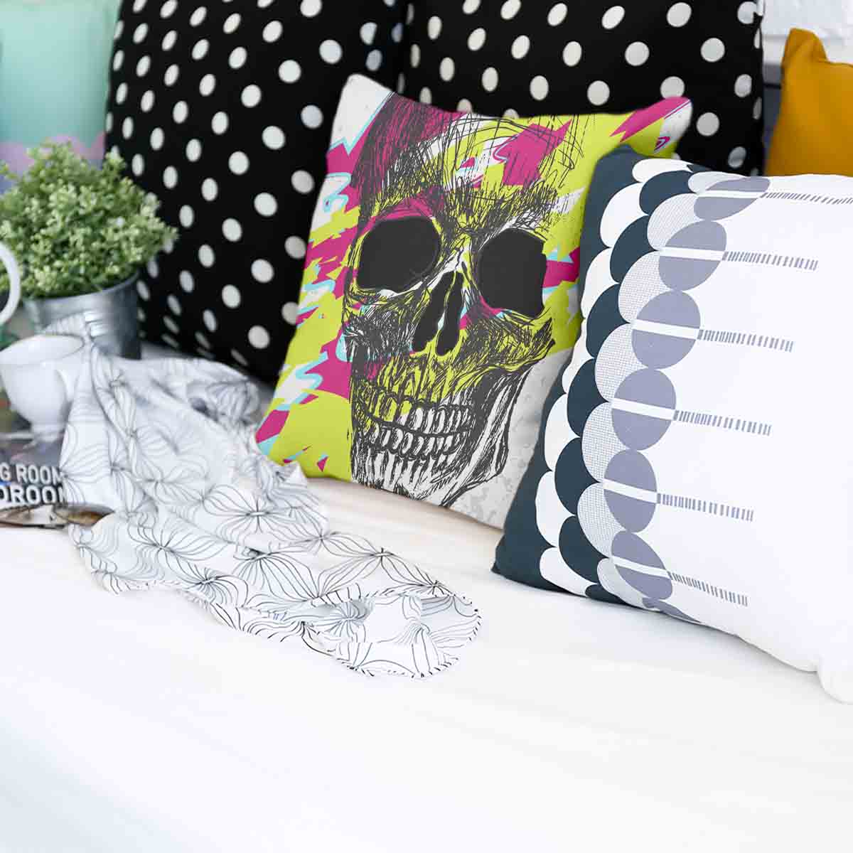 Gesundheitskissen Totenkopf Bunt