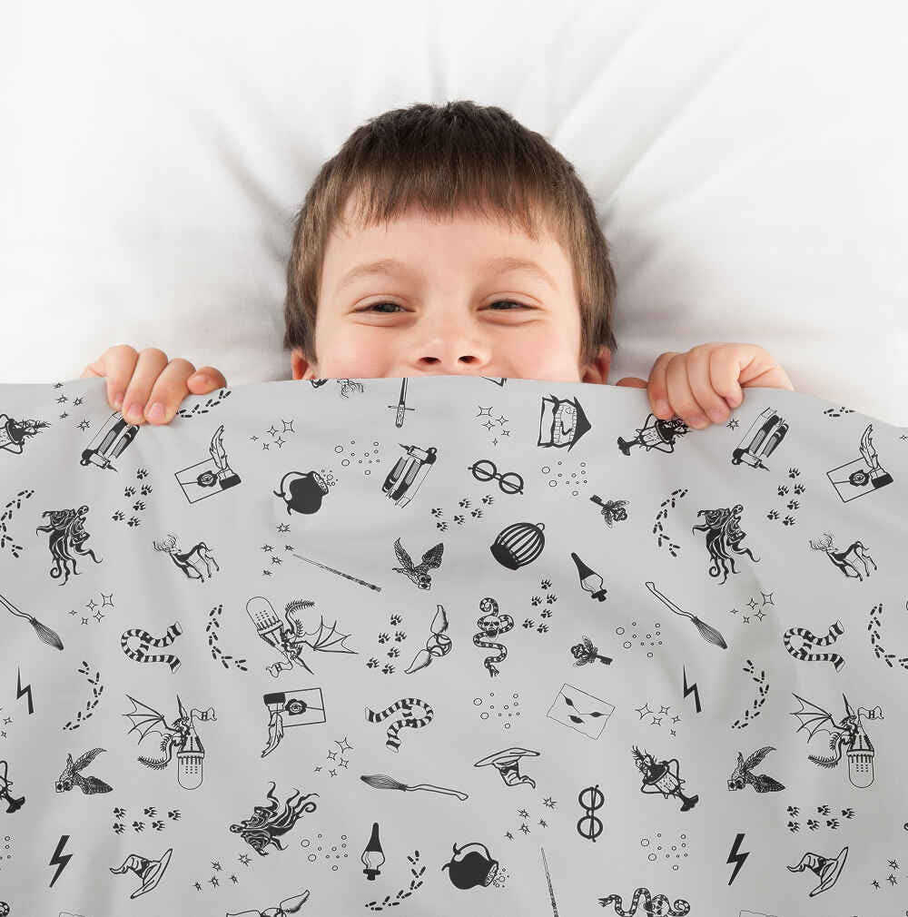 Original Therapiedecke - Baumwoll Bettwäsche Set Grau Zauberei