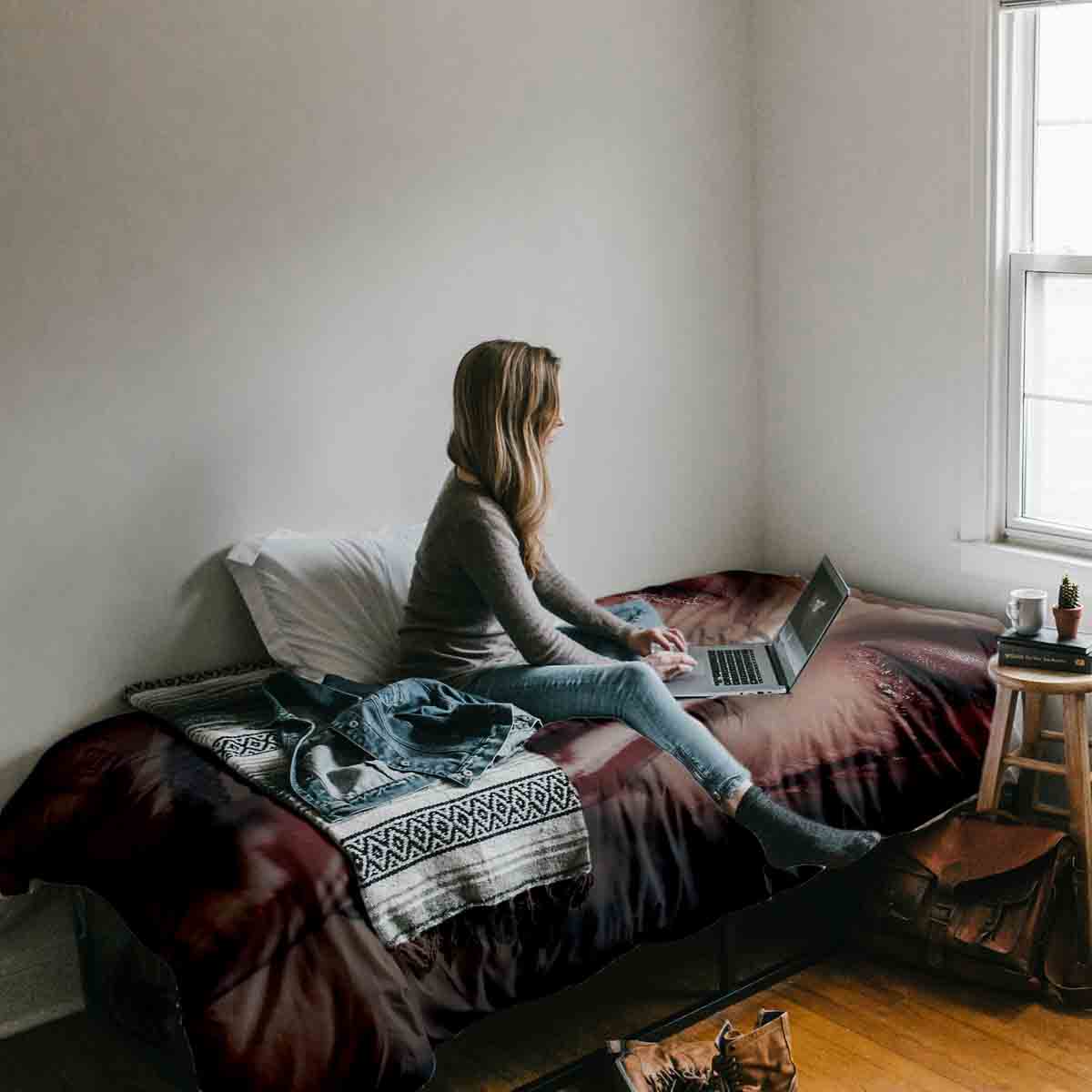 Original Therapiedecke - Baumwoll Bettwäsche Set Halloween Gesicht