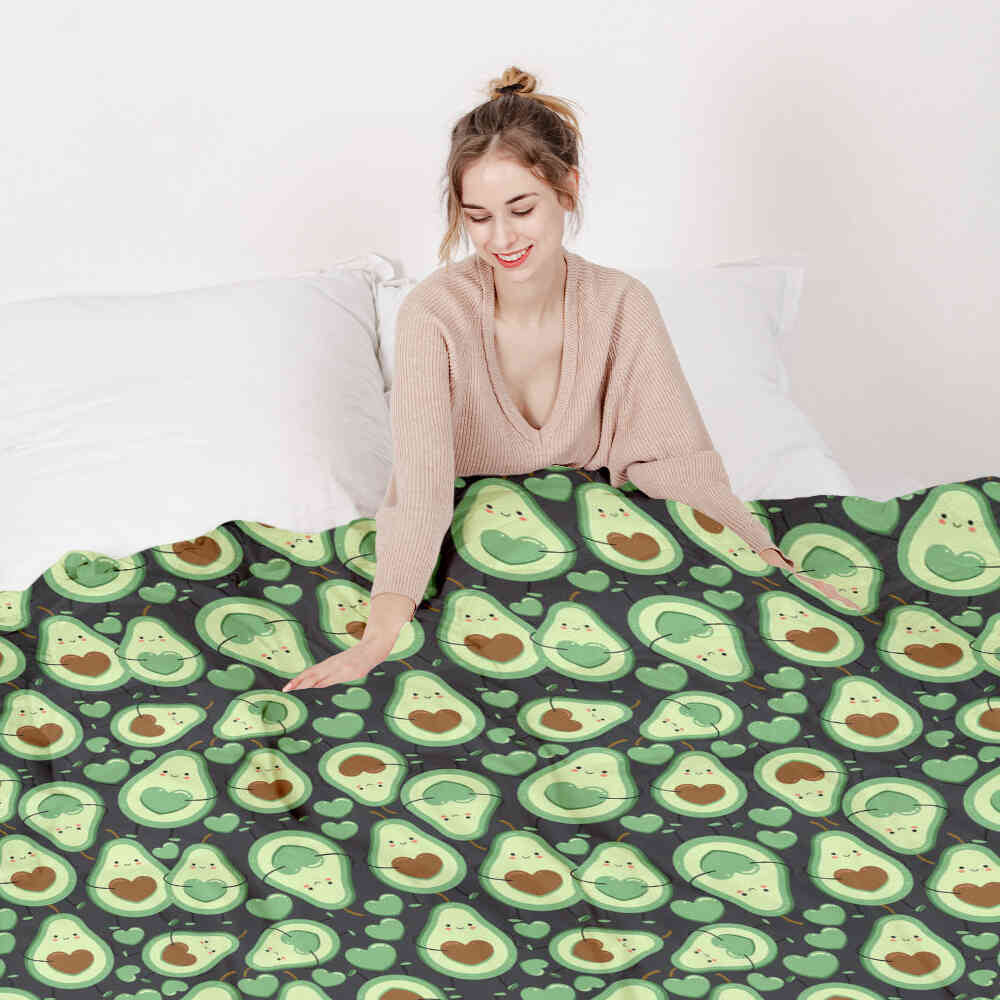 Original Therapiedecke - Baumwollbezug Grüne Avocados