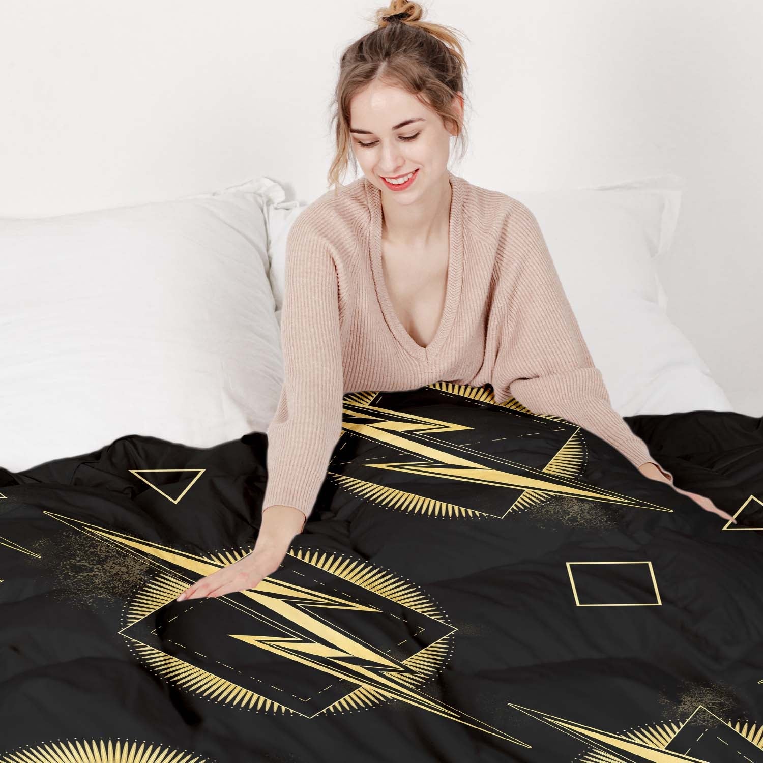 Original Therapiedecke - Baumwoll Bettwäsche Set gelber Blitz