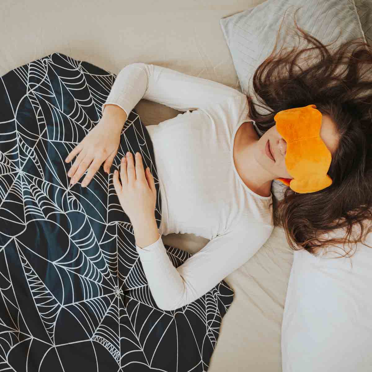 Original Therapiedecke - Baumwoll Bettwäsche Set Schwarz mit Spinnennetz